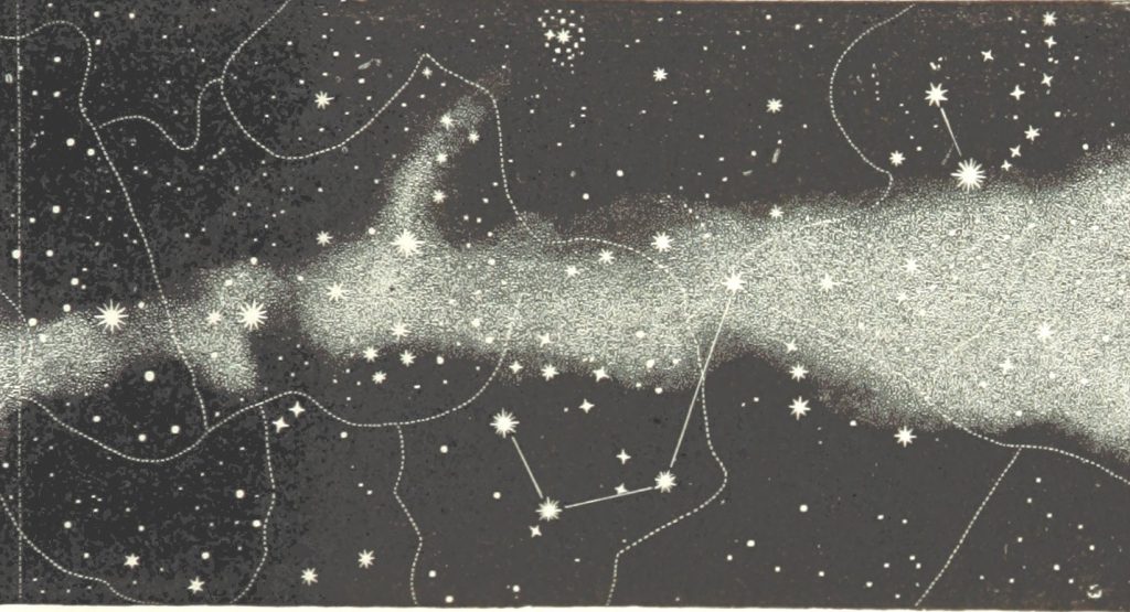 Image tirée de « L’espace céleste et la nature tropicale, description physique de l’univers », préface de M. Babinet, dessins de Yan’ Dargent © Public Domain, from the British Library’s collections, 2013.